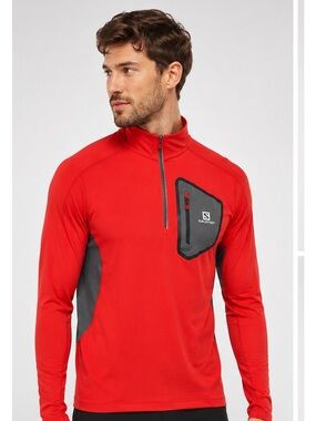 Salomon ActiTherm Men’s Large 1/4 Zip Long Sleeve Athletic Shirt